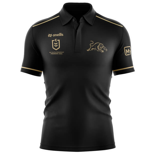NRL Penrith Panthers 2025 Black Polo Shirt