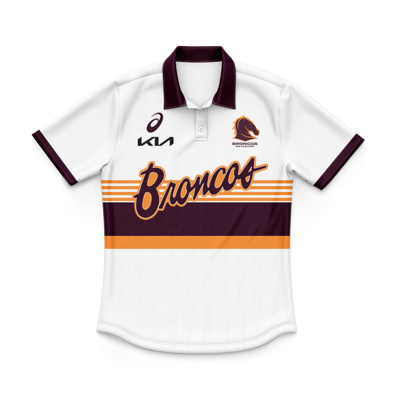 Kid's NRL Brisbane Broncos 2025 Mens Run Out Polo Shirt