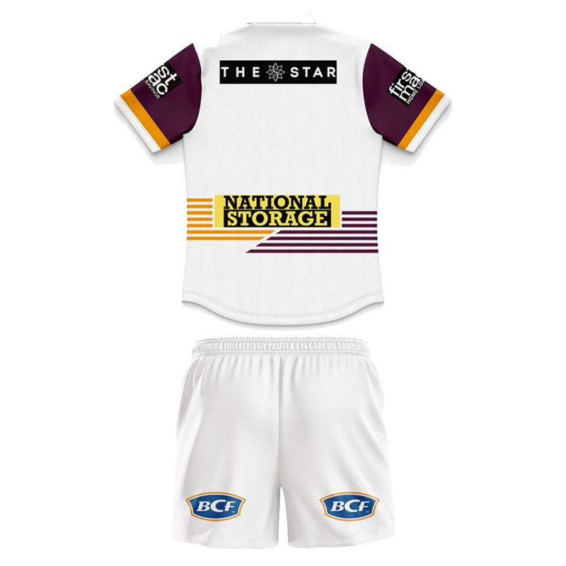 Kid's NRL Brisbane Broncos 2025 Away Polo Jersey+Shorts