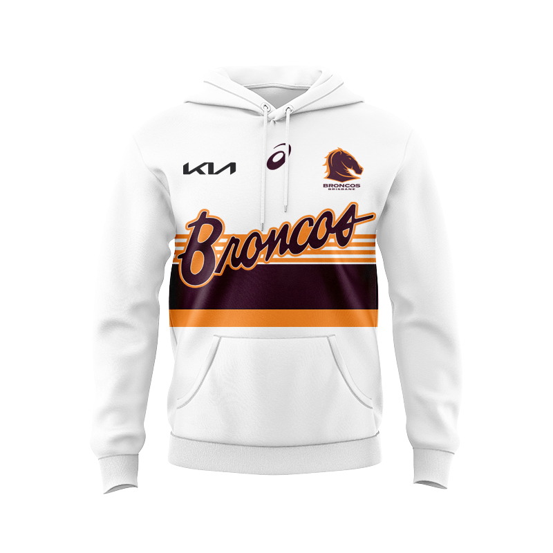 NRL Brisbane Broncos 2025 Mens Run Out Sport Hoodie