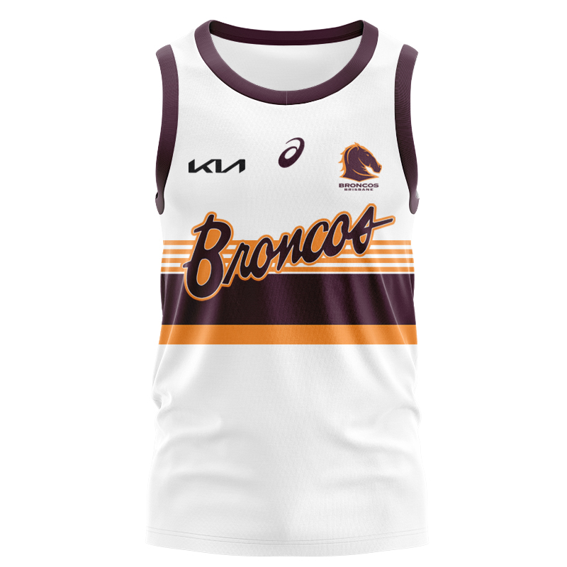 NRL Brisbane Broncos 2025 Mens Run Out Singlet