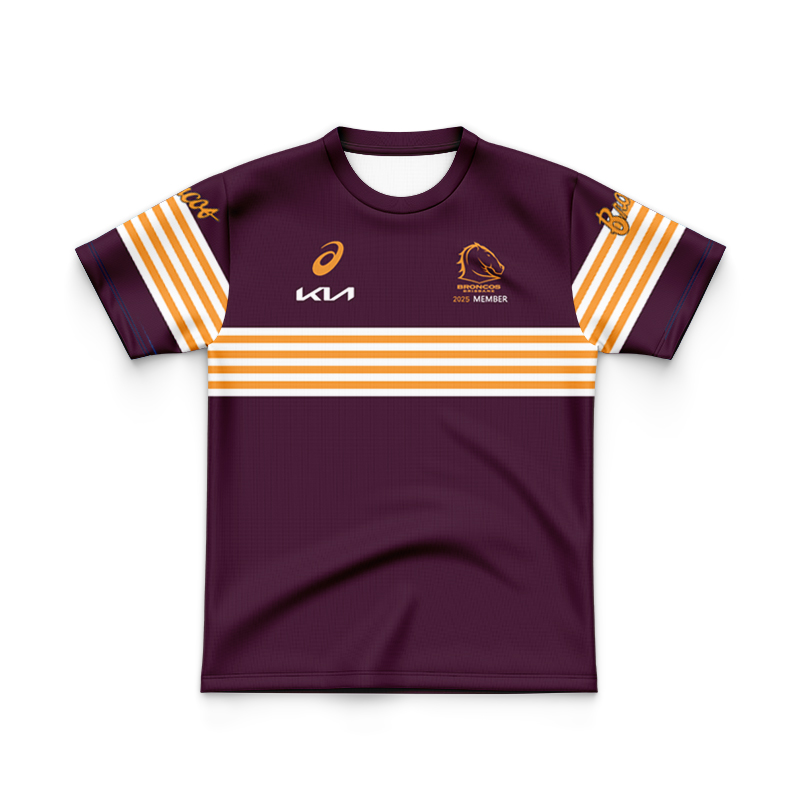 Kid's NRL Brisbane Broncos 2025 Mulberry Media Jersey