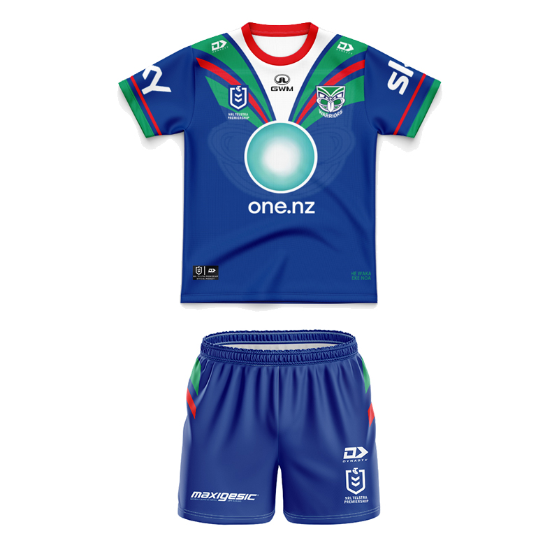 Kid's NRL New Zealand Warriors 2025 Home Jersey+Shorts