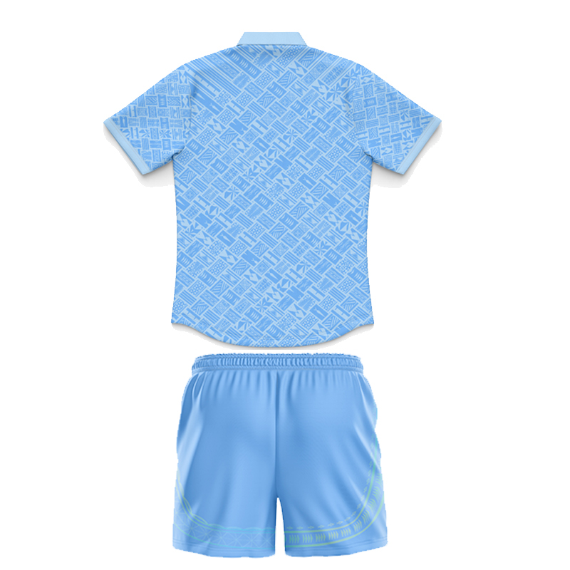 Kid's NRL New Zealand Warriors 2025 Dynasty Pasifika Blue Polo Jersey+Shorts