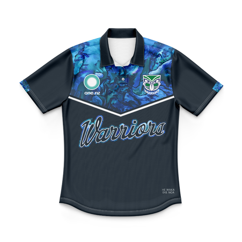 Kid's New Zealand Warriors 2025 Dynasty Captains Run Polo Jersey