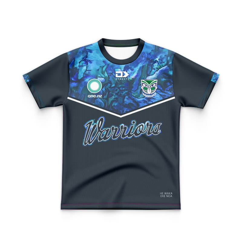 Kid's New Zealand Warriors 2025 Dynasty Captains Run Tee