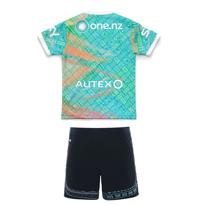 Kid's NRL New Zealand Warriors 2025 Dynasty Pasifika Jersey+Shorts