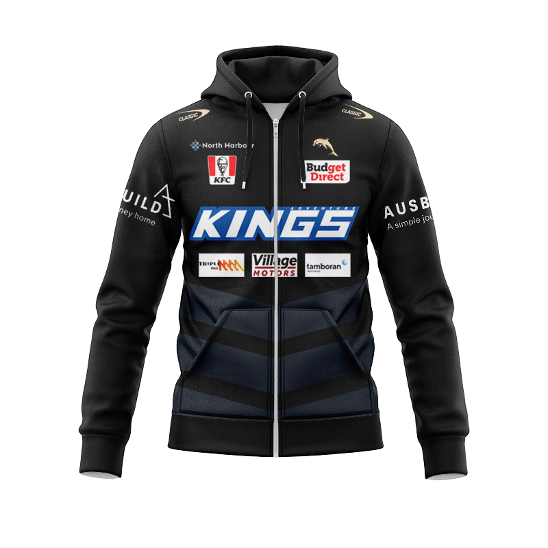 NRL Dolphins 2025 Coaches Training Zipper Hoodie