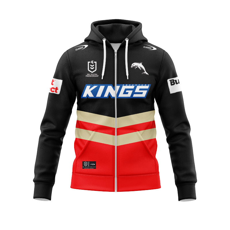NRL Dolphins 2025 Away Zipper Hoodie