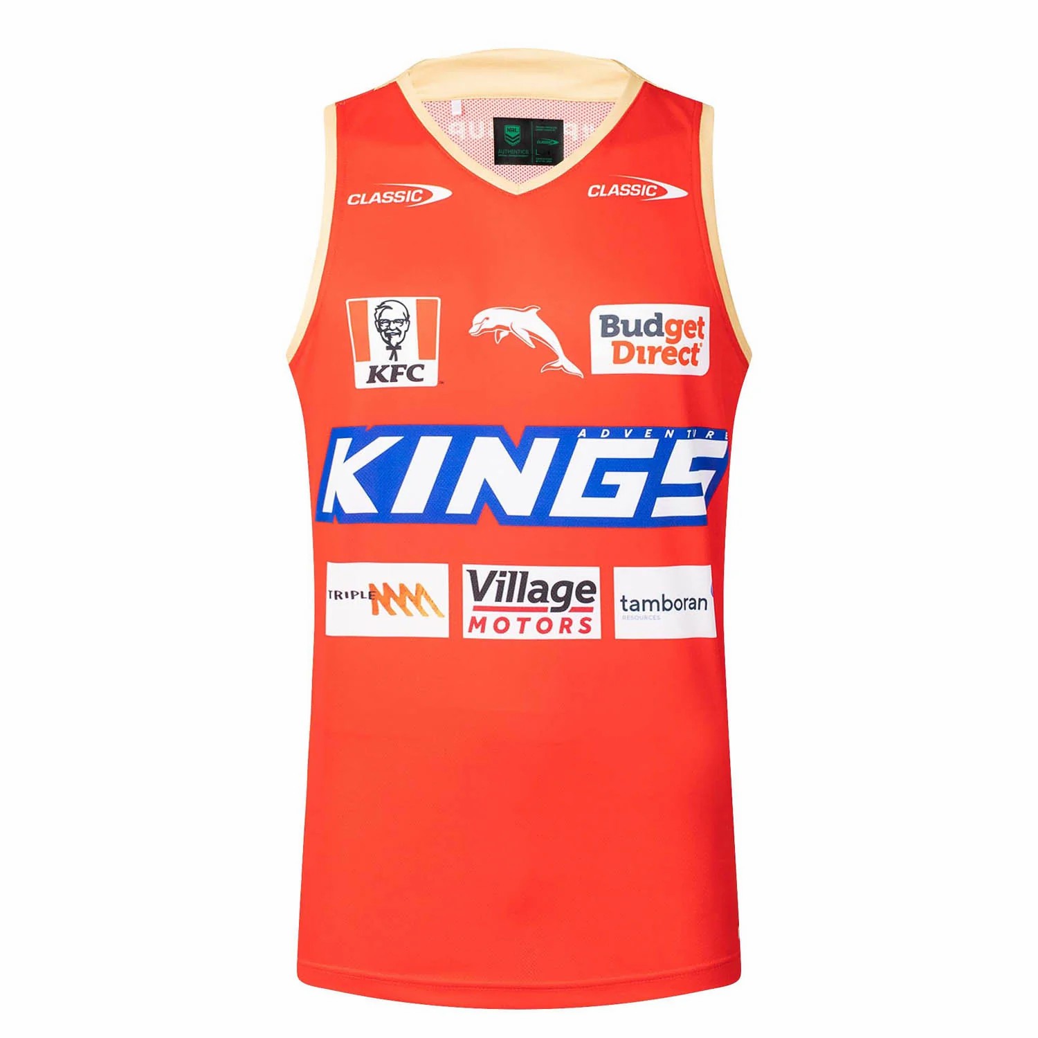 NRL Dolphins 2025 Red Training Singlet