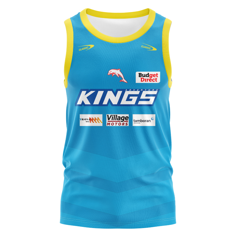 NRL Dolphins 2025 Teal Training Singlet