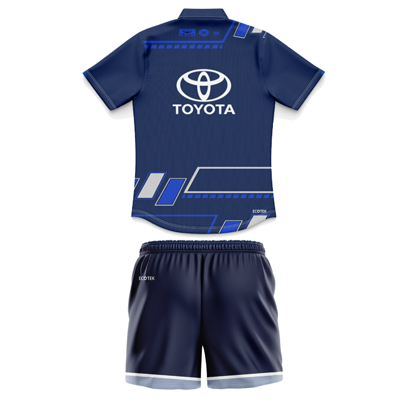 Kid's NRL North Queensland Cowboys 2025 Navy Polo Training Jersey+Shorts
