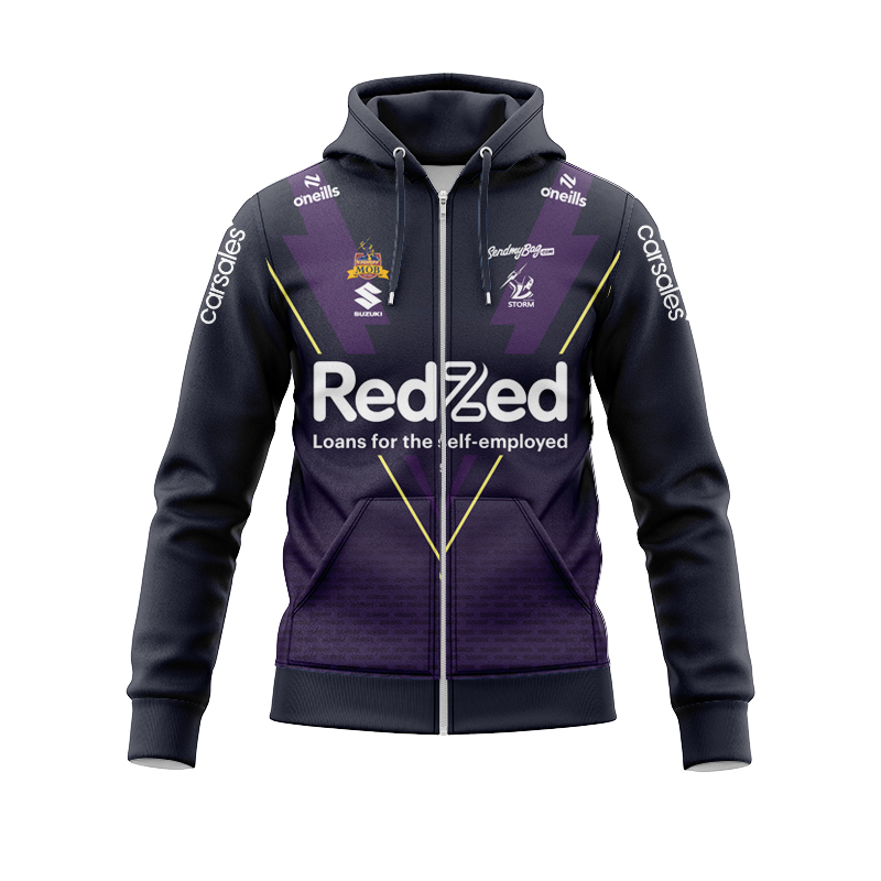 NRL Melbourne Storm 2025 Warm Up Zipper Hoodie