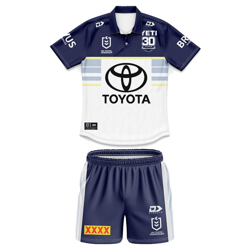 Kid's NRL North Queensland Cowboys 2025 Home Polo Jersey+Shorts