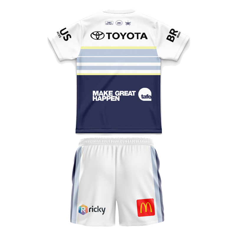 Kid's NRL North Queensland Cowboys 2025 Away Polo Jersey+Shorts