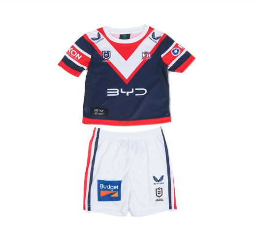 Kid's NRL Sydney Roosters 2025 Home Jersey+Shorts