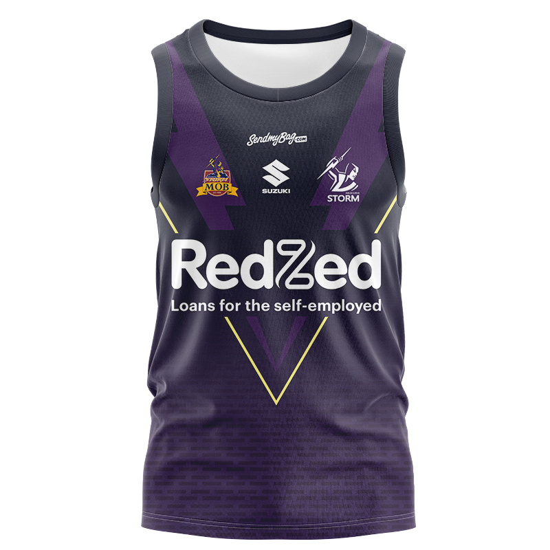 NRL Melbourne Storm 2025 Warm Up Singlet