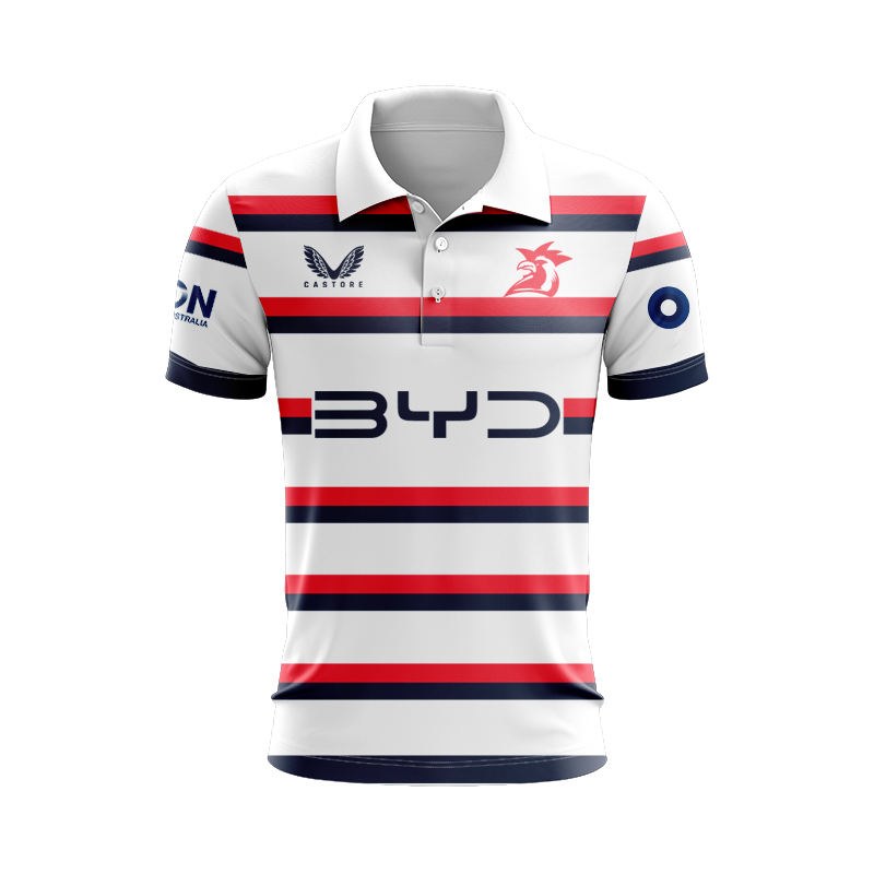 NRL Sydney Roosters 2025 Castore White Training Polo Shirt