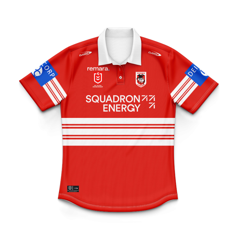 Kid's NRL St George Illawarra Dragons 2025 Away Polo Shirt