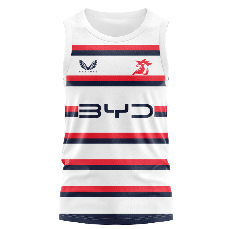 NRL Sydney Roosters 2025 Castore White Training Singlet