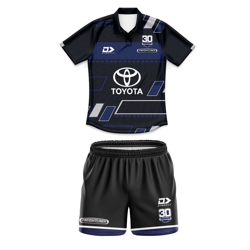 Kid's NRL North Queensland Cowboys 2025 Black Training Polo Jersey+Shorts