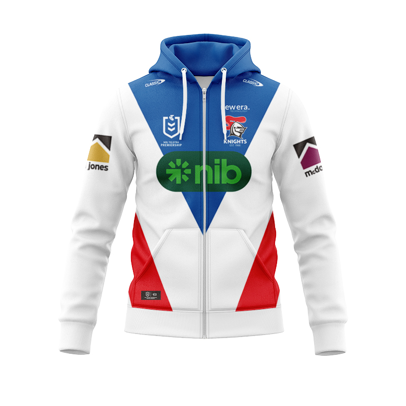 NRL Newcastle Knights 2025 Away Zipper Hoodie
