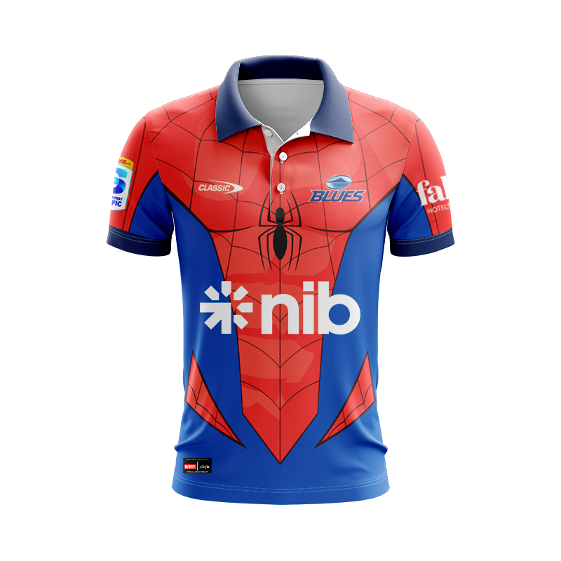Auckland Blues Super Rugby 2025 Marvel Polo Shirt