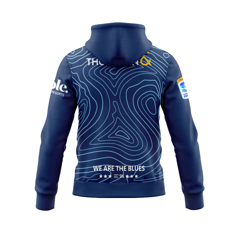 Auckland Blues Super Rugby 2025 Blue Training Zipper Hoodie