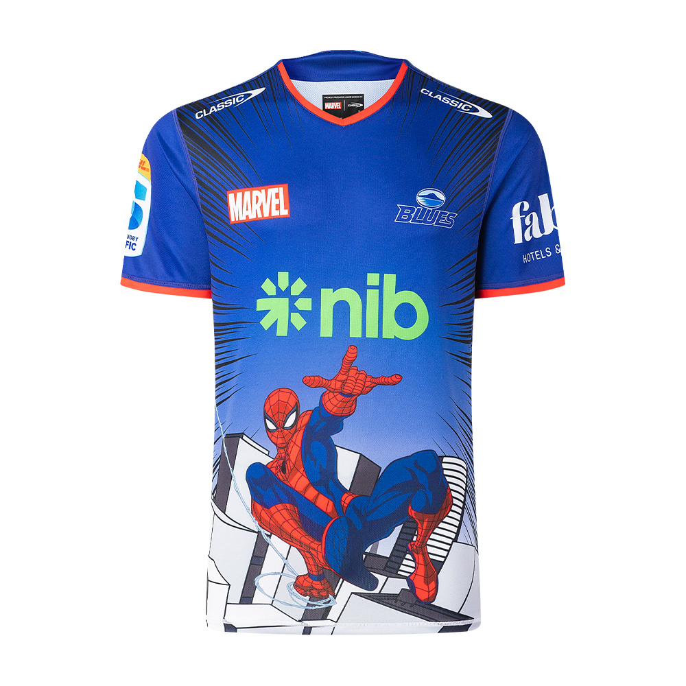 Auckland Blues Super Rugby 2025 Marvel Warm Up Jersey