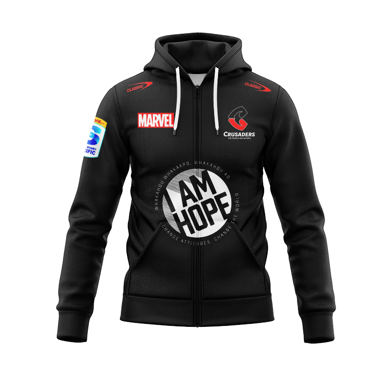 Canterbury Crusaders 2025 Iron Man Marvel Warm Up Zipper Hoodie