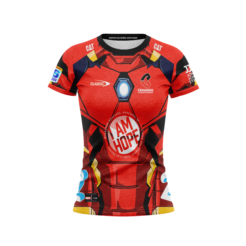 Women's Canterbury Crusaders Super Rugby 2025 Marvel Iron Man Jersey