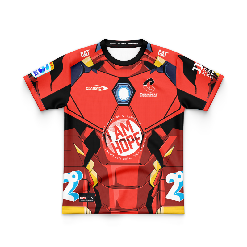 Kid's Canterbury Crusaders Super Rugby 2025 Marvel Iron Man Jersey