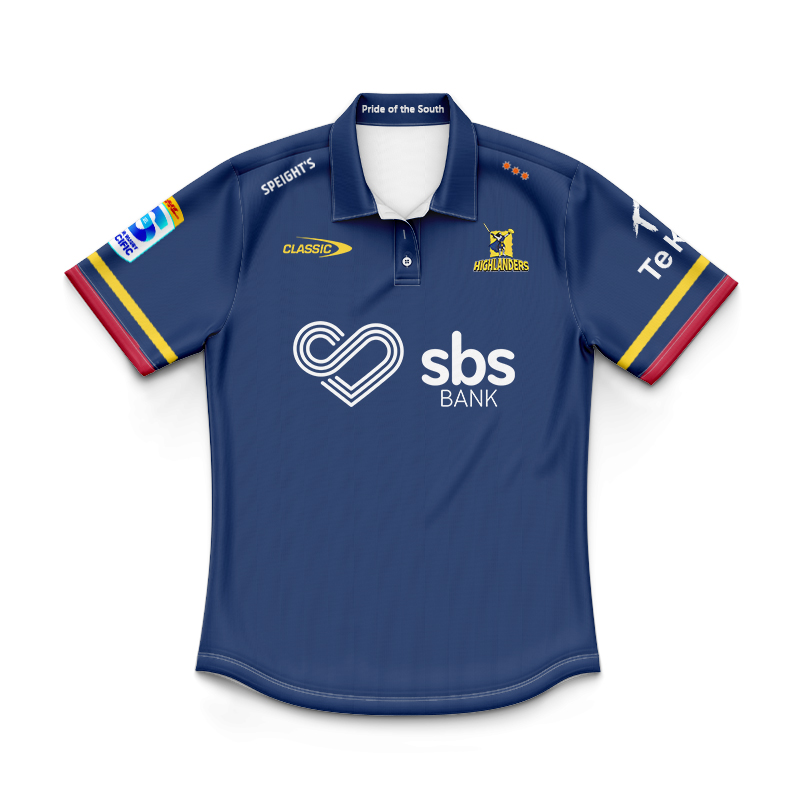 Kid's Otago Highlanders Super Rugby 2025 Home Polo Jersey