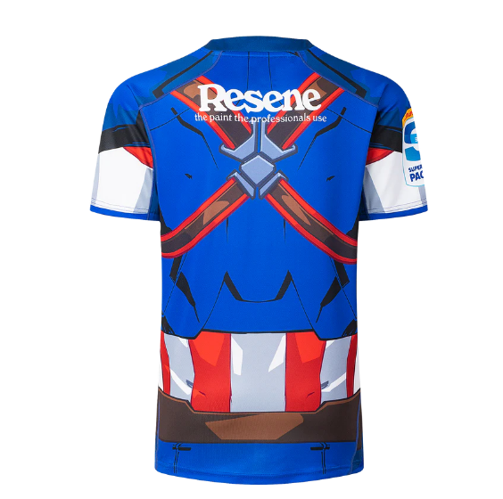 Wellington Hurricanes Super Rugby 2025 Marvel Captain America Jersey