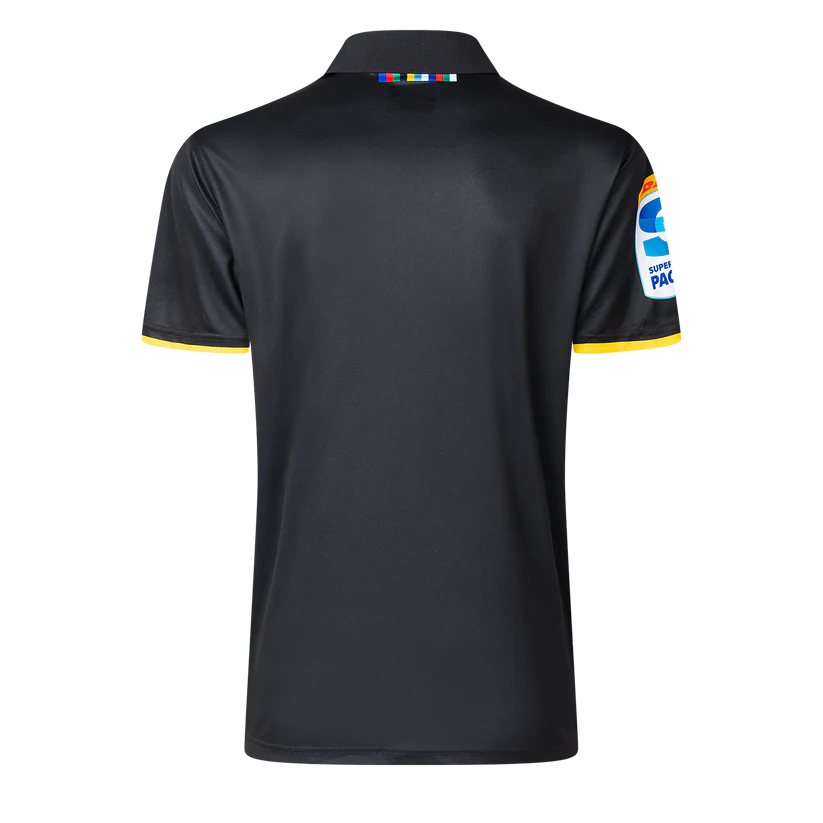 Wellington Hurricanes Super Rugby 2025 Black Training Polo Shirt
