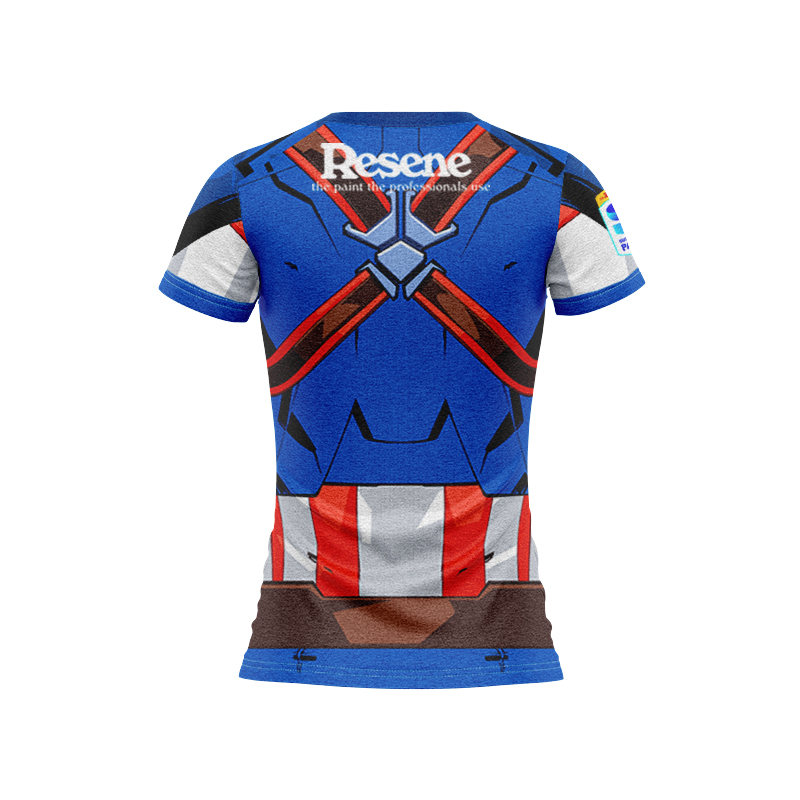 Women's Wellington Hurricanes Super Rugby 2025 Marvel Captain America Jersey