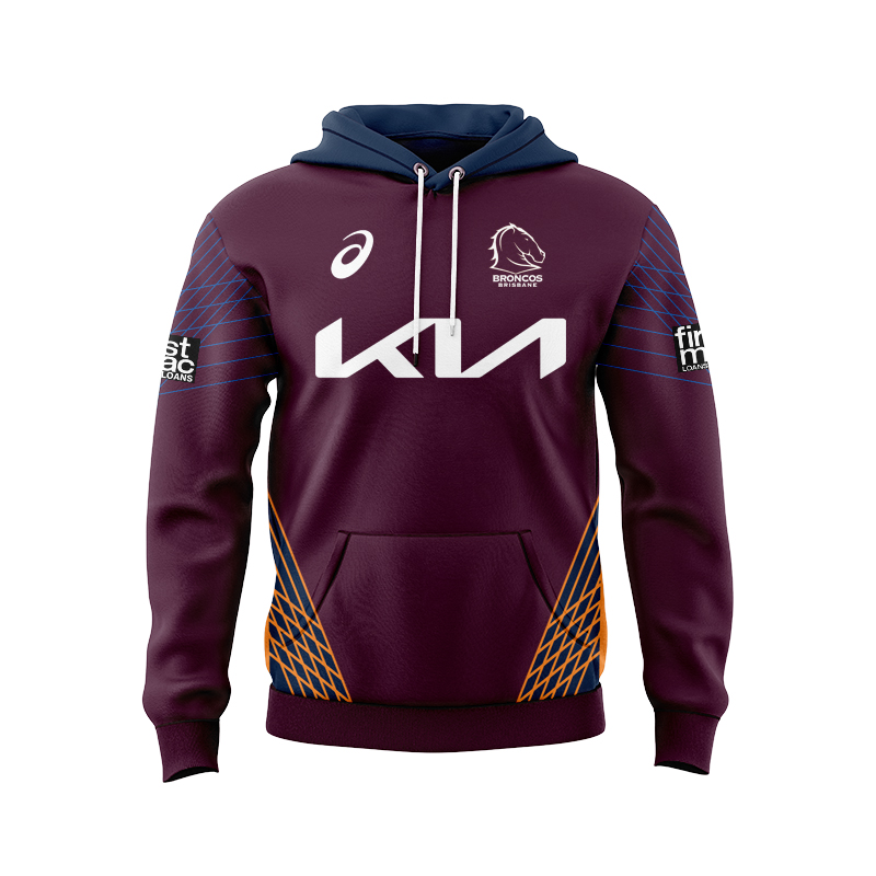 NRL Brisbane Broncos 2025 Captains Run Sport Hoodie