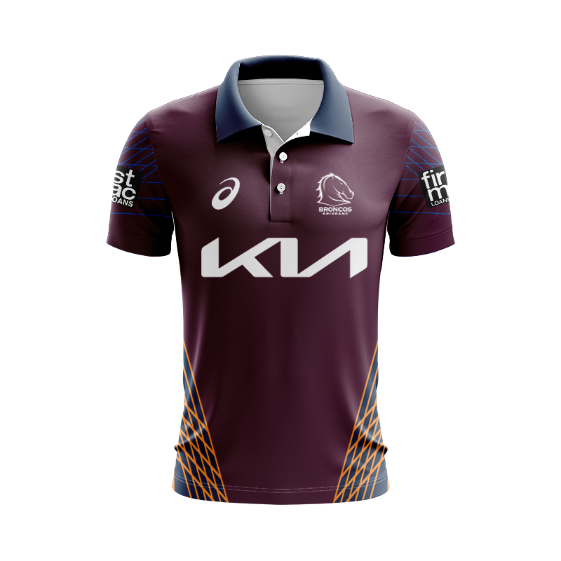 NRL Brisbane Broncos 2025 Captains Run Polo Shirt