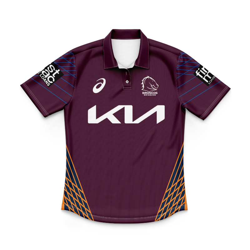 Kid's NRL Brisbane Broncos 2025 Captains Run Polo Jersey