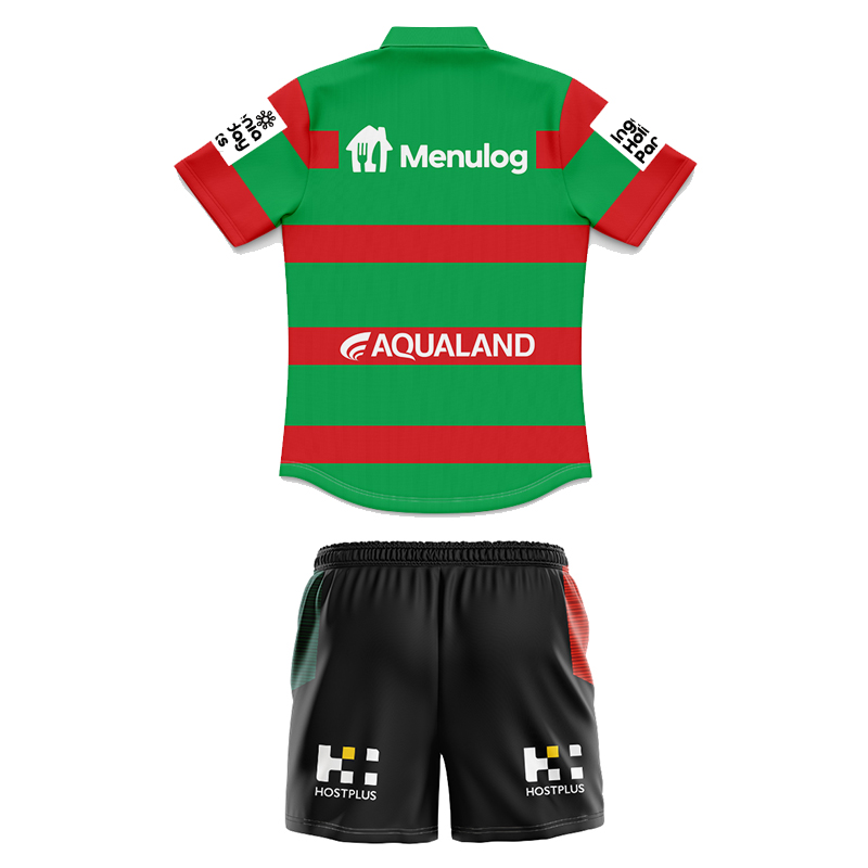 Kid's NRL South Sydney Rabbitohs 2025 Away Polo Jersey+Shorts