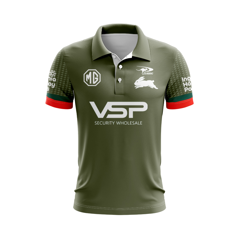 NRL South Sydney Rabbitohs 2025 Warm Up Training Polo Shirt