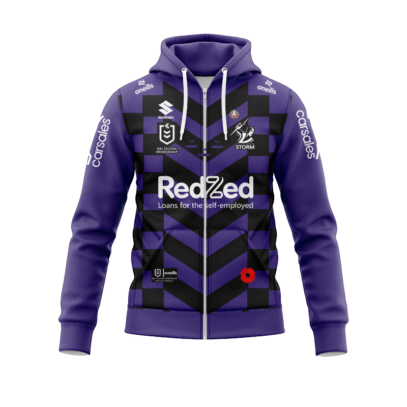 NRL Melbourne Storm 2025 Anzac Zipper Hoodie