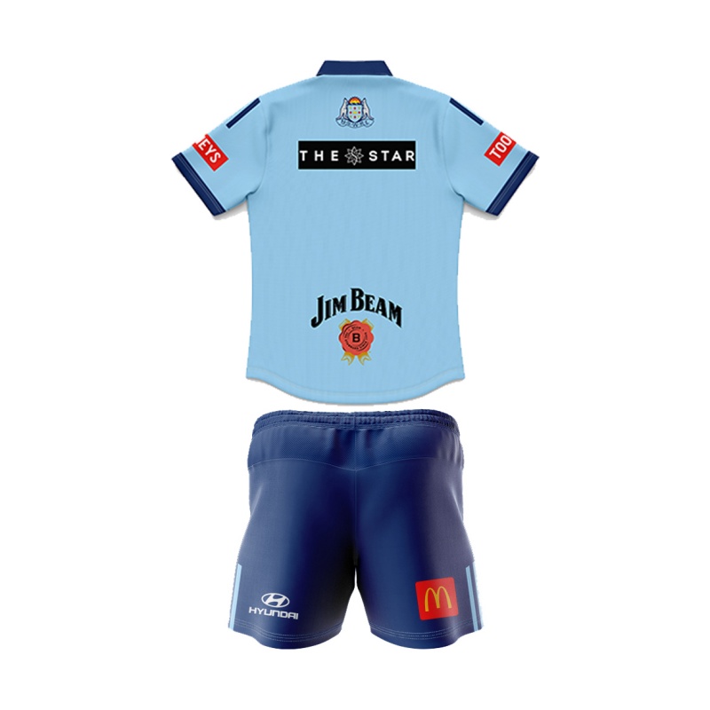 Kid's NSW Blues 2025 Home Polo Jersey+Shorts