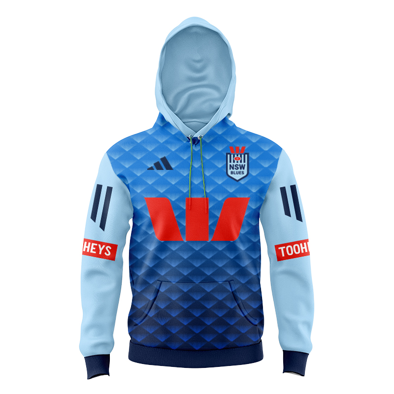 Kid's NRL NSW Blues 2025 Sky Blue Performance Hoodie