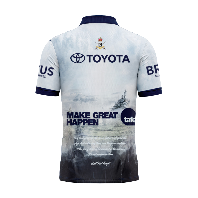 NRL North Queensland Cowboys 2025 Defence Blue Polo Shirt