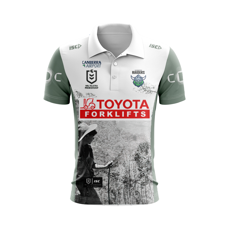 NRL North Queensland Cowboys 2025 Defence Green Polo Shirt