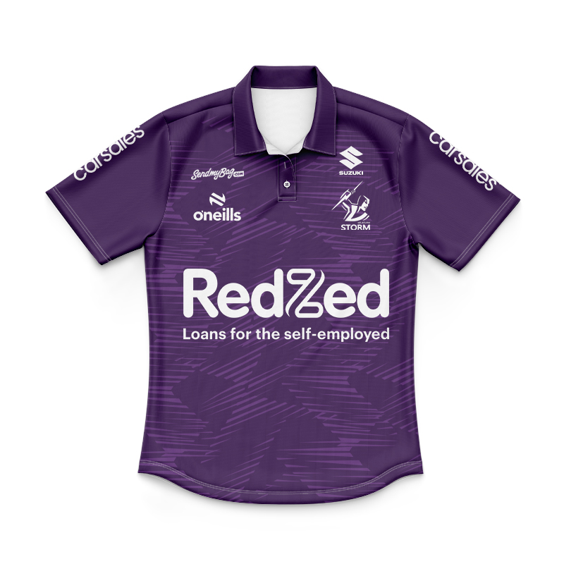 Kid's NRL Melbourne Storm 2025 Purple Training Polo Jersey