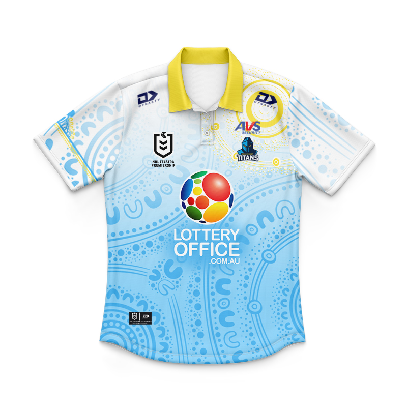 Kid's NRL Gold Coast Titans 2025 Indigenous Polo Jersey