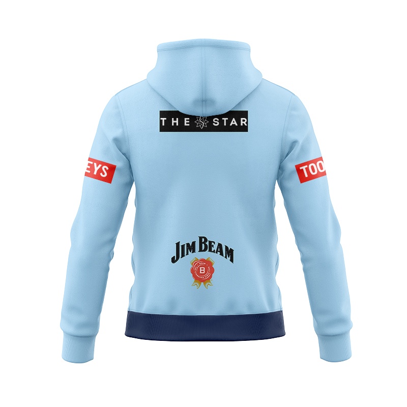 NRL NSW Blues 2025 Sky Blue Performance Zipper Hoodie