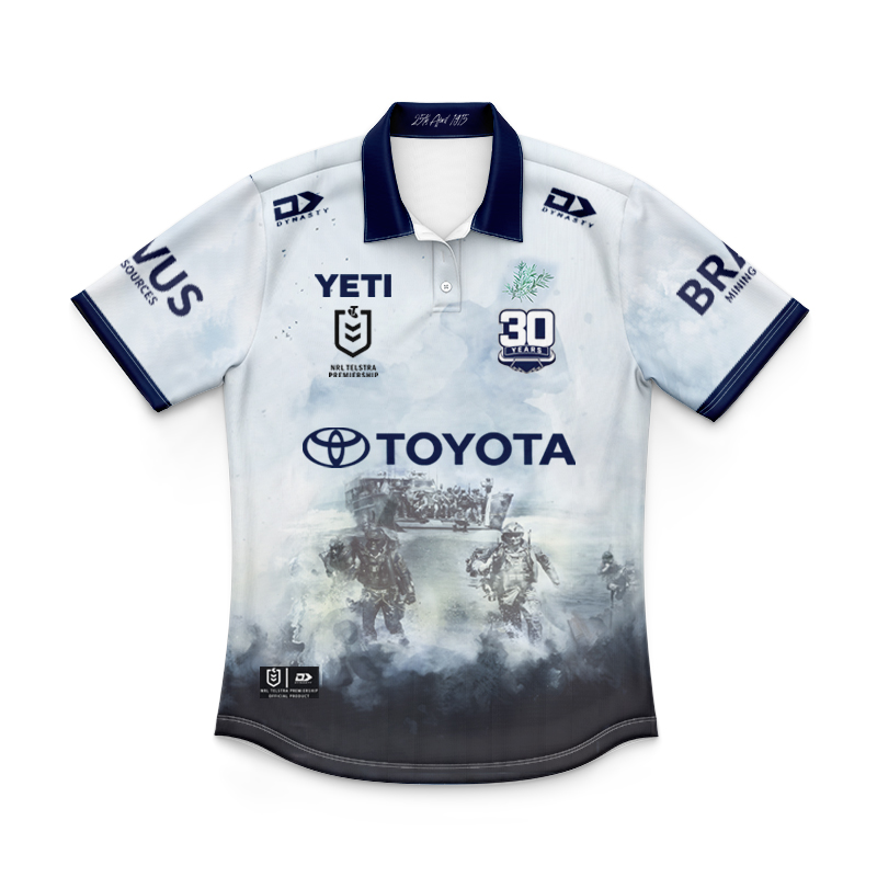 Kid's NRL North Queensland Cowboys 2025 Defence Blue Polo Jersey